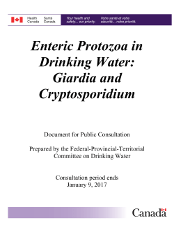 Enteric Protozoa in Drinking Water: Giardia and Cryptosporidium