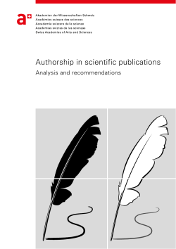 Authorship in scientific publications