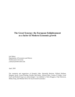 The Great Synergy: the European Enlightenment as a factor in