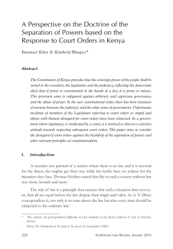 A Perspective on the Doctrine of the Separation of Powers based on