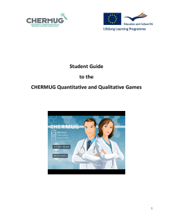 Student Guide to the CHERMUG Quantitative and Qualitative Games