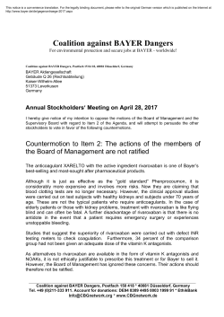 Coalition against BAYER Dangers