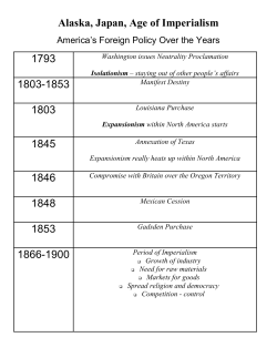 Alaska, Japan, Age of Imperialism 1793 1803-1853 1803