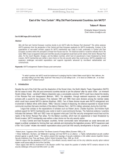 East of the &ldquo;Iron Curtain&rdquo;: Why Did Post