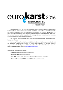 Eurokarst comes from the fusion of H2karst and ISKA