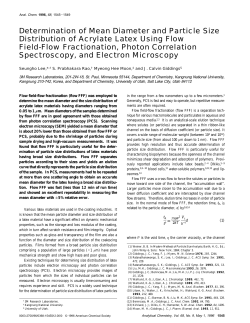 Determination of Mean Diameter and Particle Size Distribution of