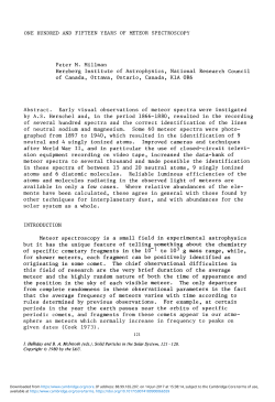 ONE HUNDRED AND FIFTEEN YEARS OF METEOR