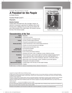 A President for the People - Houghton Mifflin Harcourt
