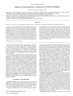 Induction of Systemic Resistance to Anthracnose in Cucumber by
