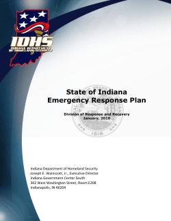 State of Indiana Emergency Response Plan