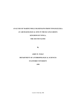 analysis of marine mollusk remains from tongoleleka