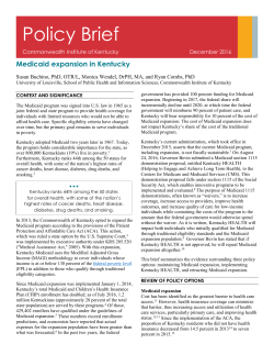 Medicaid expansion in Kentucky