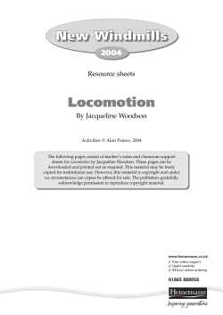 NWS Web Sheets Locomotion - Pearson Schools and FE Colleges