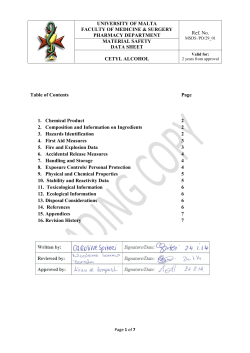 Cetyl Alcohol - University of Malta