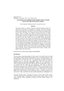 ECONOMICS OF HYBRID MAIZE PRODUCTION IN SOME