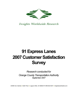 91 Express Lanes 2007 Customer Satisfaction Survey Research