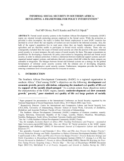Informal Social security in Southern Africa:Developing