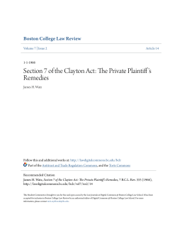 Section 7 of the Clayton Act - Digital Commons @ Boston College