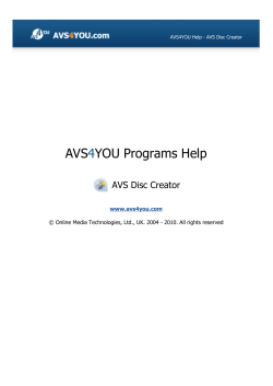 AVS4YOU Programs Help - AVS Disc Creator