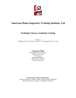 AHIT Institution Catalog - PDF - American Home Inspectors Training