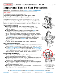 Important Tips on Sun Protection