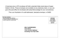 A business-size or #10 envelope will hold a standard