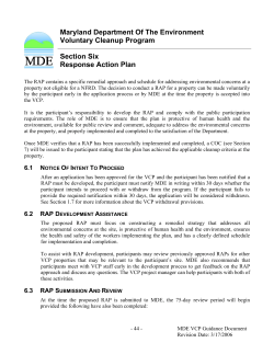Maryland Department Of The Environment Voluntary Cleanup