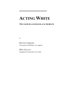 acting white - Vanderbilt Law School
