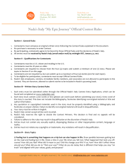 Nada`s Italy Essay Contest RULES