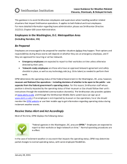 Leave Guidance for Weather-Related Closures, Dismissals