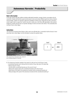 Autonomous Harvester / Productivity
