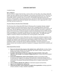 Job Description: Executive Director, Downtown Dover Partnership