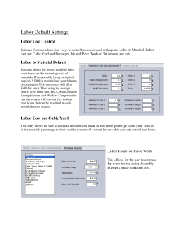 Labor Default Settings