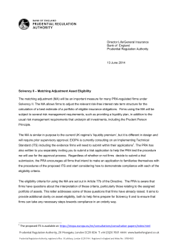 PRA Solvency II: insurance matching adjustment