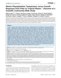 Marine Phytoplankton Temperature versus Growth