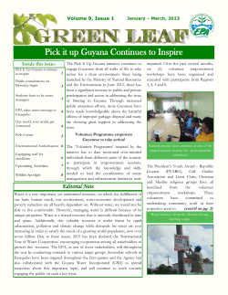 Pick it up Guyana Continues to Inspire - EPA