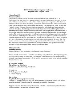 2017 CMS Great Lakes Regional Conference Program Notes