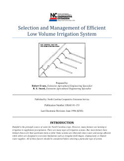 Selection and Management of Efficient Low Volume Irrigation System