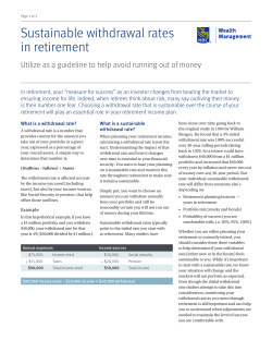 Choosing a Sustainable Withdrawal Rate