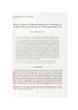 Genetic structure of different populations of domestic cat in Spain