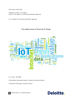 The added value of Internet of Things
