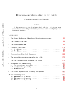 Homogeneous interpolation on ten points arXiv