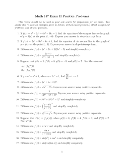 Exam II Practice Problems
