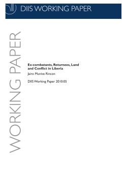 Ex-combatants, Returnees, Land and Conflict in Liberia