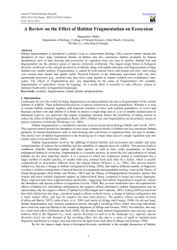 A Review on the Effect of Habitat Fragmentation on Ecosystem