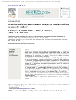 Immediate and short term effects of smoking on nasal