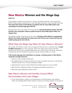 New Mexico Women and the Wage Gap