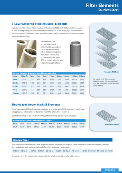 Filter Elements - Stainless Steel