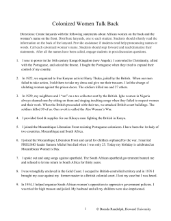 Colonized Women Talk Back Handout
