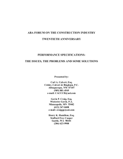 ABA FORUM ON THE CONSTRUCTION INDUSTRY TWENTIETH